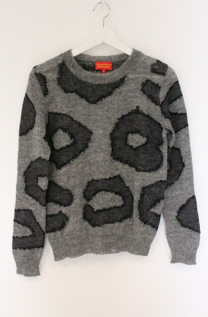 税込3980円以上購入で【送料無料】【USED】Vivienne Westwood / レオパードモヘアクルーネックニットヴィヴィアンウエストウッド ビビアン2 グレー 【中古】 O-26-04-19-030-to-YM-OS｜closetchild