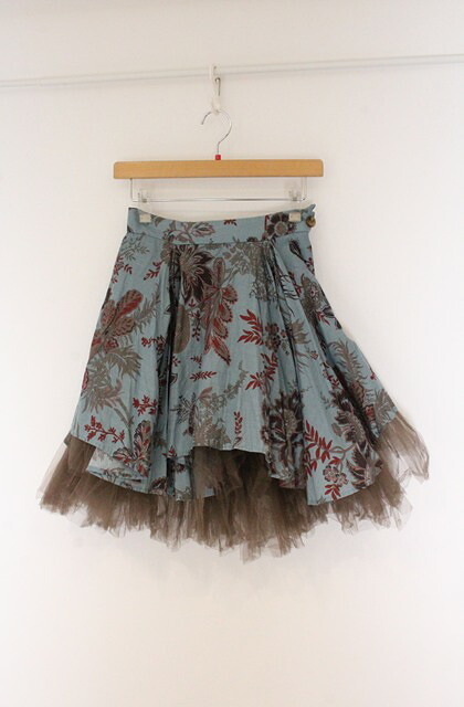 税込3980円以上買いもとめるで【貨物輸送無料】【USED】Vivienne Westwood / ジャカランダチュールスカートヴィヴィアンウエストウッド ビビアン1 青緑色 【中古】 O-26-04-19-082-sk-YM-os