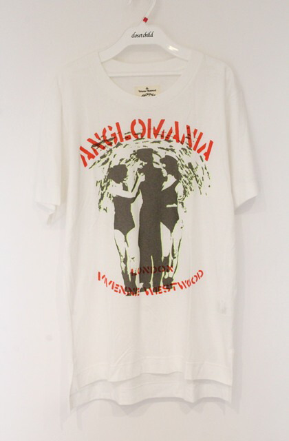 税込3980円以上購入で【送料無料】【USED】ANGLOMANIA / プリントBIG Tシャツヴィヴィアンウエストウッド ビビアン38 ホワイト 【中古】 O-26-04-19-012-ts-YM-ZI|closetchild
