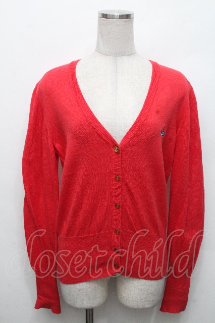 税込3980円以上買いもとめるで【貨物輸送無料】【USED】Vivienne Westwood / カラーオーブ刺しゅうカーディガンヴィヴィアンウエストウッド ビビアンM 赤 【中古】 S-26-04-29-046-to-HR-ZS