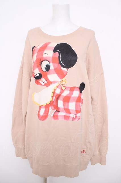 税込3980円以上買いもとめるで【貨物輸送無料】【USED】Vivienne Westwood / ギンガムパピー起毛トレーナーヴィヴィアンウエストウッド ビビアン ベージュ 【中古】 Y-26-05-03-046-to-SZ-ZY