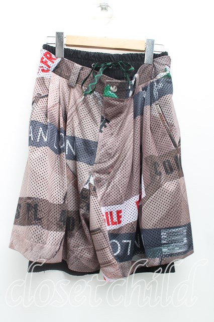 税込3980円以上購入で【送料無料】【USED】Vivienne Westwood MAN / CAUTION TAPE MAN LONDON レイヤーショートトラウザーズ ヴィヴィアンウエストウッド ビビアン44(メンズS相当) 茶 【中古】 H-25-07-20-012-pa-IN-ZH