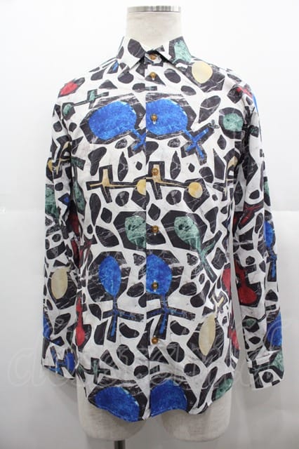 税込3980円以上購入で【送料無料】【USED】Vivienne Westwood MAN / ピエトラデューラオジークラークシャツヴィヴィアンウエストウッド ビビアン44 白Ｘ黒Ｘ青Ｘ赤 【中古】 I-25-07-16-009-bl-HD-ZI｜closetchild