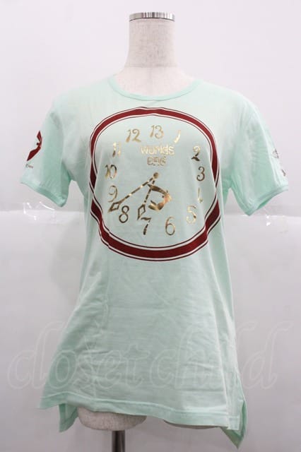 税込3980円以上購入で【送料無料】【USED】Vivienne Westwood / WORLDS END　時計プリントTシャツ ヴィヴィアンウエストウッド ビビアン ミント 【中古】 I-25-12-10-010-to-HD-ZI