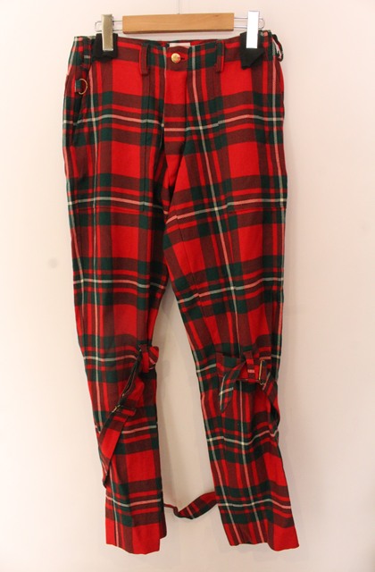 Vivenne Westwood ボンテージ風パンツブラック1 Vivienne Westwood MAN Leather Bondage trousers 本革製ボンテージ