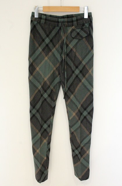 税込3980円以上購入で【送料無料】【USED】Vivienne Westwood / チェックスキニーパンツヴィヴィアンウエストウッド ビビアン38 グリーン 【中古】 O-26-06-28-041-pa-YM-OS｜closetchild