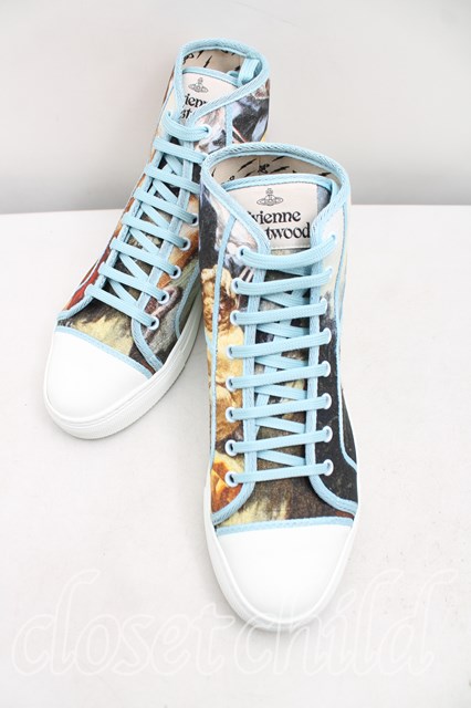 税込3980円以上買いもとめるで【貨物輸送無料】【USED】Vivienne Westwood / BRIGHTON SNEAKER HIGHヴィヴィアンウエストウッド ビビアン41（25.5糎好いかげんに） マルチ 【中古】 H-25-08-24-054-sh-IN-ZH