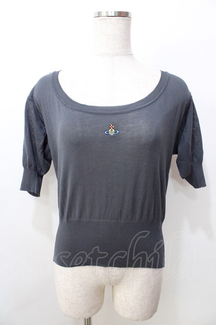 税込3980円以上購入で【送料無料】【USED】Vivienne Westwood / カラーオーブ刺繍半袖サマーニット ヴィヴィアンウエストウッド ビビアンM グレー 【中古】 Y-25-09-10-029-to-SZ-ZY 16,761円