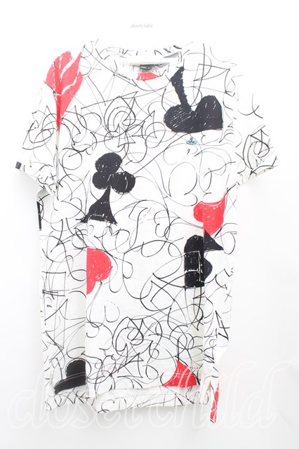 税込3980円以上購入で【送料無料】【USED】Vivienne Westwood / HOUSE OF CARDTシャツ ヴィヴィアンウエストウッド ビビアンL 白 【中古】 H-25-10-12-069-ts-OD-ZH