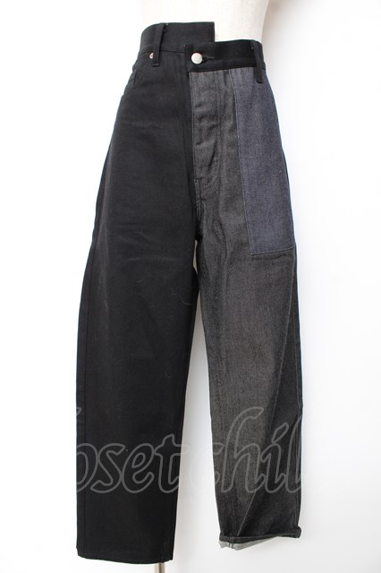 税込3980円以上購入で【送料無料】【USED】Vivienne Westwood MAN / BARBED WIRE CIRCLE ORB MIX COLOR ASYMMETRY DENIM ヴィヴィアンウエストウッド ビビアン44 ブラック 【中古】 Y-25-11-05-040-pa-SZ-ZY