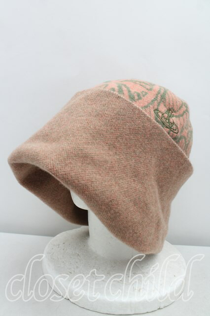 Vivienne Westwoodムーンバット ニット帽 黒とグレーのストライプ Vivienne Westwoodムーンバット ニット帽 黒とグレーのストライプ