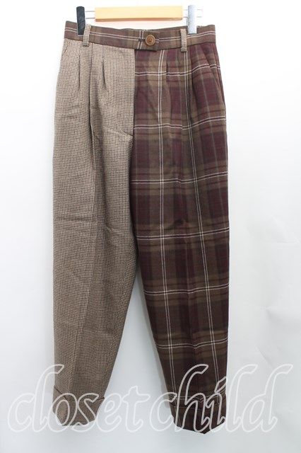 税込3980円以上購入で【送料無料】【USED】Vivienne Westwood / タータンチェックパンツヴィヴィアンウエストウッド ビビアン02(9号相当) 茶 【中古】 H-25-11-23-072-pa-OD-ZH|closetchild