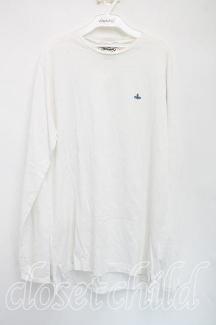 税込3980円以上購入で【送料無料】【USED】Vivienne Westwood / オーブ刺繍長袖カットソー ヴィヴィアンウエストウッド ビビアンXL 白 【中古】 H-25-12-07-046-to-OD-ZH