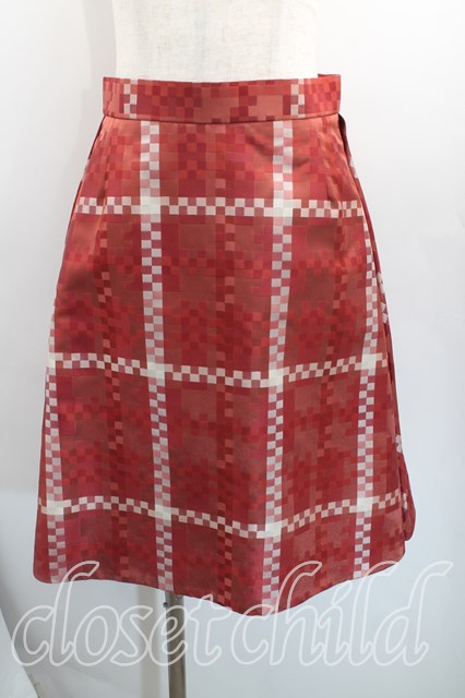 税込3980円以上購入で【送料無料】【USED】Vivienne Westwood / チェックAラインスカート ヴィヴィアンウエストウッド ビビアン1(7号相当) 赤 【中古】 H-25-12-07-018-sk-IN-ZH