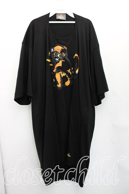 税込3980円以上購入で【送料無料】【USED】Vivienne Westwood MAN / モンキーptBIGカットソーヴィヴィアンウエストウッド ビビアンFREE 黒 【中古】 H-26-01-11-021-to-IN-ZH｜closetchild