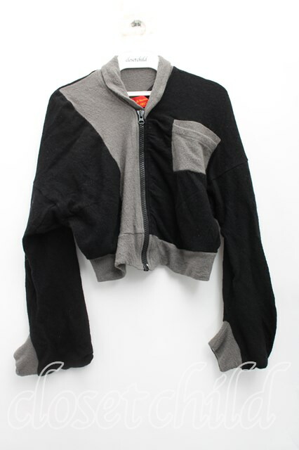 税込3980円以上買いもとめるで【貨物輸送無料】【USED】Vivienne Westwood / クロップドデビル袖パーカーヴィヴィアンウエストウッド ビビアンXS 茶×黒 【中古】 H-26-01-11-028-to-IN-ZH