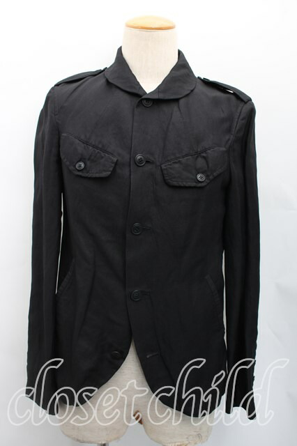 税込3980円以上購入で【送料無料】【USED】Vivienne Westwood MAN / リネンシルク混ジャケットヴィヴィアンウエストウッド ビビアン44(メンズS相当相当) 黒 【中古】 H-26-01-11-051-jc-IN-ZH