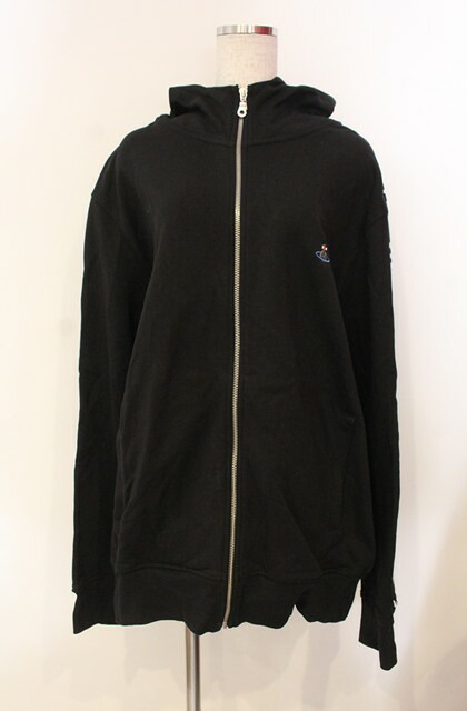 税込3980円以上購入で【送料無料】【USED】Vivienne Westwood / TAPE HOODIE（テープフーディー）パーカー ヴィヴィアンウエストウッド ビビアンXXL ブラック 【中古】 O-26-01-11-008-to-YM-ZY