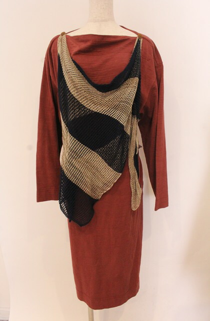 税込3980円以上購入で【送料無料】【USED】Vivienne Westwood / レイヤーニットワンピース ヴィヴィアンウエストウッド ビビアン00 レンガ 【中古】 O-26-01-25-017-op-YM-ZH