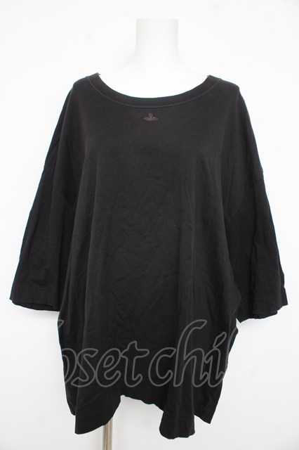 税込3980円以上購入で【送料無料】【USED】Vivienne Westwood MAN / EMBROIDERY ORB ビッグTシャツヴィヴィアンウエストウッド ビビアン 黒 【中古】 Y-26-02-11-018-ts-SZ-ZS｜closetchild