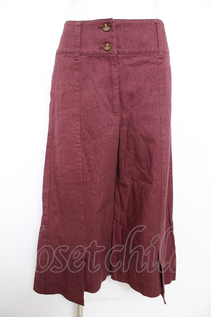 税込3980円以上【送料無料】【USED】Vivienne Westwood / ハイウエストワイドデニムパンツヴィヴィアンウエストウッド ビビアン02 バーガンディー 【中古】 Y-26-02-22-031-pa-SZ-ZY｜closetchild