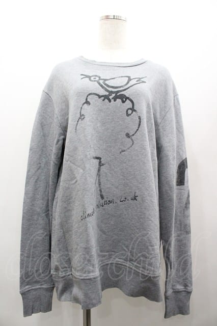税込3980円以上買いもとめるで【貨物輸送無料】【USED】Vivienne Westwood / Climate Revolutionスウェットヴィヴィアンウエストウッド ビビアンM 薄墨色 【中古】 I-26-02-25-020-to-固定ディスク-ZI