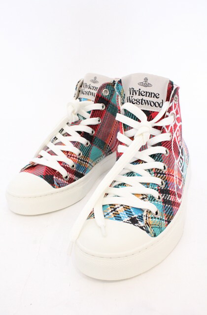 税込3980円以上買いもとめるで【貨物輸送無料】【USED】Vivienne Westwood / PLIMSOLL HIGH TOPスニーカー（プリムソールハイトップ）ヴィヴィアンウエストウッド ビビアン37（23.5糎） マルチ 【中古】 O-26-03-01-003-sh-YM-os