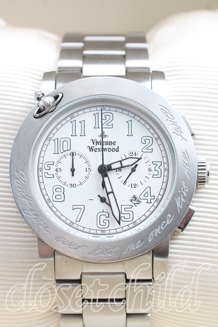 税込3980円以上購入で【送料無料】【USED】Vivienne Westwood MAN / キスミーワンスウォッチ ヴィヴィアンウエストウッド ビビアン シルバー 【中古】 H-26-03-01-049-ac-OD-ZH