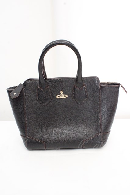 税込3980円以上購入で【送料無料】【USED】Vivienne Westwood / エグゼクティブ2ハンドバッグ ヴィヴィアンウエストウッド ビビアン ブラック（ブラウン） 【中古】 O-26-03-15-007-ba-YM-OS