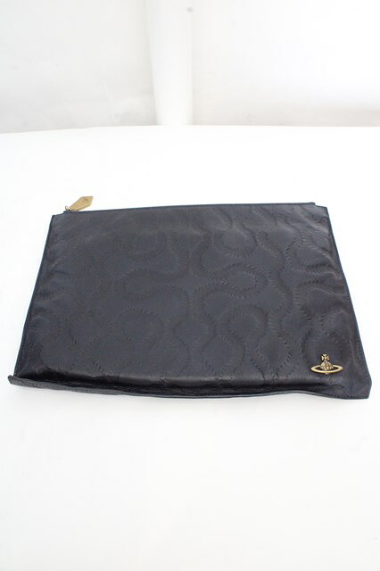 税込3980円以上購入で【送料無料】【USED】Vivienne Westwood / スクイグルクラッチバッグ ヴィヴィアンウエストウッド ビビアン ブラック 【中古】 O-26-03-15-008-ba-YM-OS