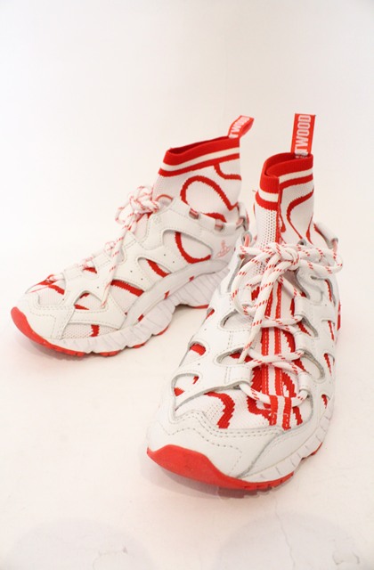 税込3980円以上購入で【送料無料】【USED】Vivienne Westwood / ASICSコラボ GEL-MAI KNIT MT スニーカー ヴィヴィアンウエストウッド ビビアン24cm レッドｘホワイト 【中古】 O-26-03-22-084-sh-YM-OS