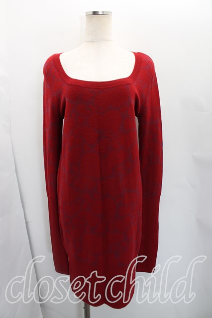 税込3980円以上購入で【送料無料】【USED】Vivienne Westwood / ジャガードハートニットワンピ ヴィヴィアンウエストウッド ビビアン3（11号相当） 赤 【中古】 H-26-03-22-004-op-OD-ZH