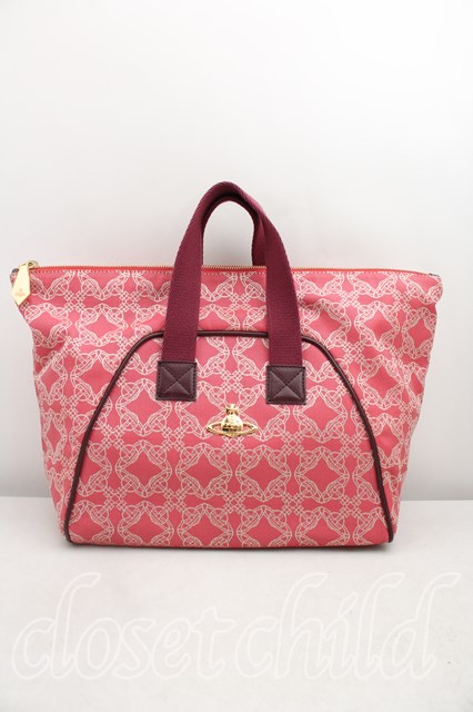 税込3980円以上購入で【送料無料】【USED】Vivienne Westwood / ロゴマニアハンドバッグ ヴィヴィアンウエストウッド ビビアン ピンク 【中古】 H-26-03-22-041-ba-OD-ZH