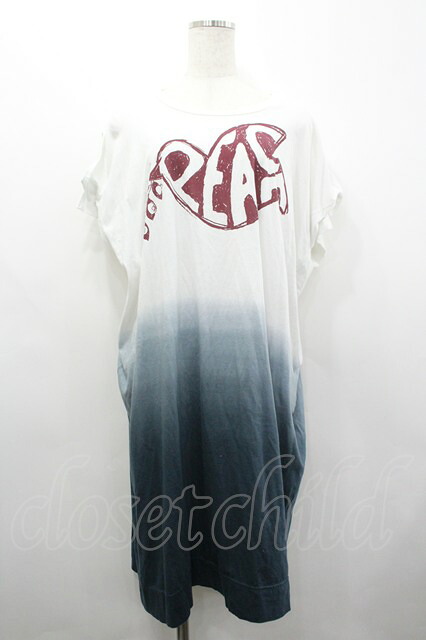 税込3980円以上購入で【送料無料】【USED】Vivienne Westwood / グラデーションTシャツワンピースヴィヴィアンウエストウッド ビビアン2 白X青 【中古】 I-26-03-29-081-op-HD-ZI|closetchild