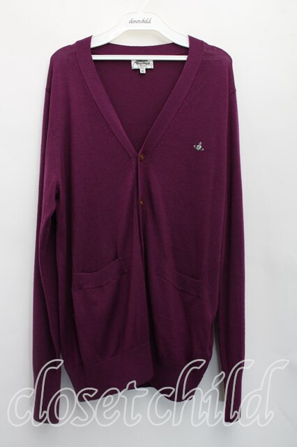 税込3980円以上買いもとめるで【貨物輸送無料】【USED】Vivienne Westwood MAN / オーブ刺しゅうカーディガンヴィヴィアンウエストウッド ビビアン46（メンズM好いかげんに） 紫 【中古】 H-26-04-05-043-to-OD-ZH