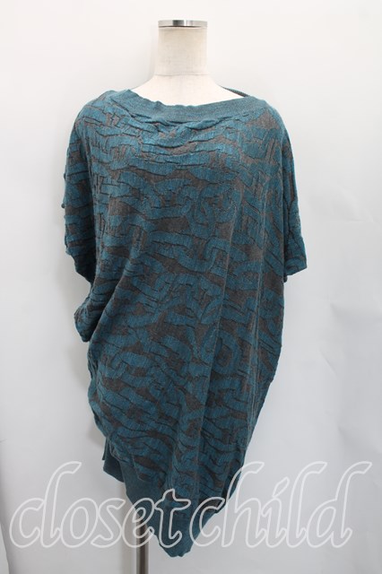税込3980円以上買いもとめるで【貨物輸送無料】【USED】Vivienne Westwood / チェーン店総柄ニットヴィヴィアンウエストウッド ビビアン2（9号好いかげんに） 青 【中古】 H-26-04-05-051-to-OD-ZH