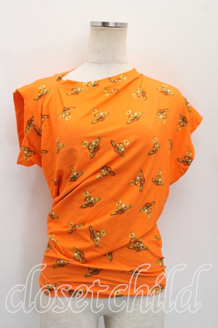 税込3980円以上買いもとめるで【貨物輸送無料】【USED】Vivienne Westwood / HEBOトップスヴィヴィアンウエストウッド ビビアンM オレンジ色 【中古】 H-26-04-05-063-to-OD-ZH