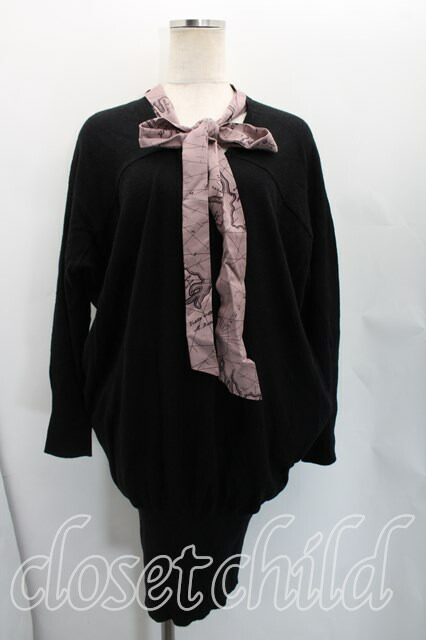 税込3980円以上購入で【送料無料】【USED】Vivienne Westwood / タイフロントニットワンピースヴィヴィアンウエストウッド ビビアン2（9号相当） 黒 【中古】 H-26-04-05-008-op-OD-ZH
