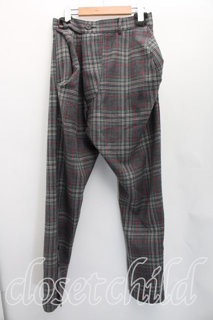 税込3980円以上購入で【送料無料】【USED】Vivienne Westwood / タータンチェックドランクンパンツ ヴィヴィアンウエストウッド ビビアン38（S相当） 灰 【中古】 H-26-04-05-019-pa-OD-ZH