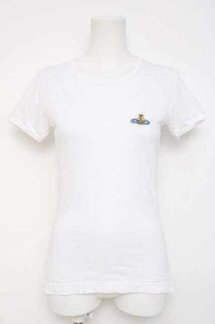 税込3980円以上購入で【送料無料】【USED】Vivienne Westwood / カラーオーブ刺繍Tシャツ ヴィヴィアンウエストウッド ビビアンXS ホワイト 【中古】 Y-26-04-08-017-ts-SZ-ZY