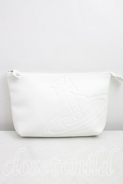 税込3980円以上購入で【送料無料】【USED】Vivienne Westwood / GIANT ORBポーチ ヴィヴィアンウエストウッド ビビアン 白 【中古】 H-26-04-12-083-gd-OD-ZH