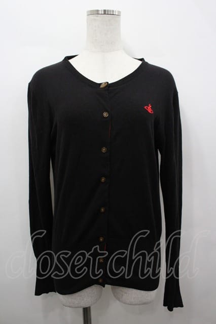 税込3980円以上購入で【送料無料】【USED】Vivienne Westwood / 単色オーブ刺繍 ニットカーディガン ヴィヴィアンウエストウッド ビビアン3 【中古】 I-26-04-22-027-to-HD-ZI