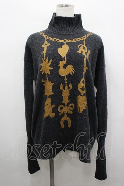 税込3980円以上購入で【送料無料】【USED】Vivienne Westwood / 騙シ絵ネックレスプリントハイネックニットトップスヴィヴィアンウエストウッド ビビアン2 【中古】 I-26-04-22-054-to-HD-ZI|closetchild