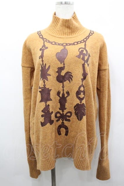 税込3980円以上購入で【送料無料】【USED】Vivienne Westwood / 騙シ絵ネックレスプリントハイネックニットトップス ヴィヴィアンウエストウッド ビビアン2 【中古】 I-26-04-22-058-to-HD-ZI