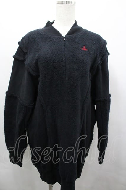 税込3980円以上購入で【送料無料】【USED】Vivienne Westwood / 裏毛ナッピング起毛パネル切替トップ&チュニックヴィヴィアンウエストウッド ビビアン00 黒 【中古】 I-26-04-22-076-op-HD-ZI|closetchild