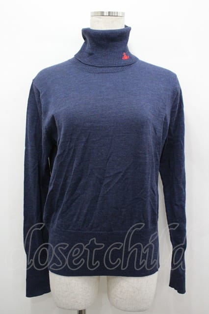 税込3980円以上買いもとめるで【貨物輸送無料】【USED】Vivienne Westwood / 裾単色オーブ刺しゅうハイネックニットトップスヴィヴィアンウエストウッド ビビアン2  【中古】 I-26-04-22-009-to-固定ディスク-ZI レディースファッション-Tシャツ・カットソー
