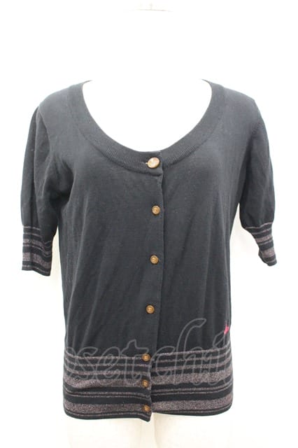 税込3980円以上購入で【送料無料】【USED】Vivienne Westwood / 単色オーブ刺繍 ニットカーディガン ヴィヴィアンウエストウッド ビビアン3 【中古】 I-26-04-22-011-to-HD-ZI
