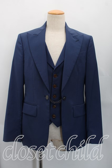 税込3980円以上買いもとめるで【貨物輸送無料】【USED】Vivienne Westwood MAN / ウエストコートジャケットヴィヴィアンウエストウッド ビビアン48（メンズL好いかげんに） 紺 【中古】 H-26-04-26-035-jc-OD-ZH レディースファッション-コート・ジャケット