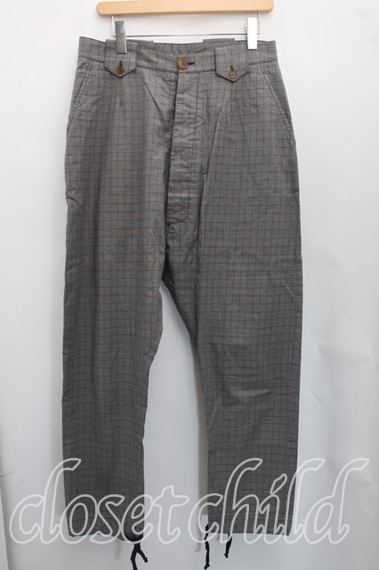 税込3980円以上購入で【送料無料】【USED】Vivienne Westwood MAN / グラフチェックカーゴパンツヴィヴィアンウエストウッド ビビアン46(メンズM相当) カーキ 【中古】 H-26-04-26-084-pa-OD-ZH|closetchild