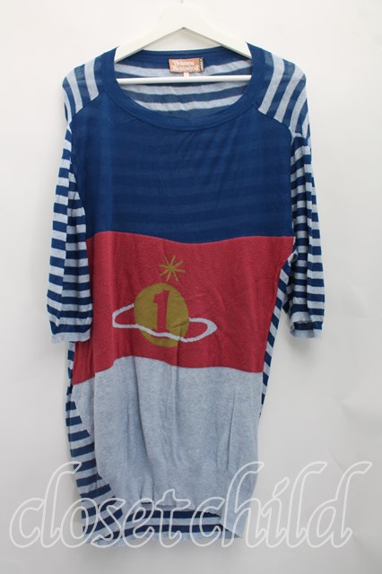 税込3980円以上買いもとめるで【貨物輸送無料】【USED】Vivienne Westwood / ORBセーターヴィヴィアンウエストウッド ビビアンS/M 青 【中古】 H-26-04-26-090-to-OD-ZH